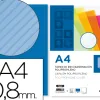 Plat couverture liderpapel pp ondulé translucide 0.8mm a4 dossier reliure bleu paquet 50 unités