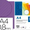 Plat couverture liderpapel pp ondulé translucide 0.8mm a4 dossier reliure violet paquet 50 unités