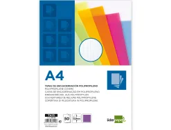 Plat couverture liderpapel pp ondulé translucide 0.8mm a4 dossier reliure violet paquet 50 unités