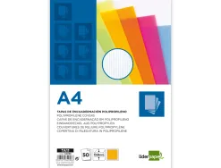 Plat couverture liderpapel pp ondulé translucide 0.8mm a4 dossier reliure orange paquet 50 unités