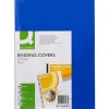 Plat couverture q-connect pvc 180 microns a4 relieurs spirales peignes anneaux coloris bleu boîte 100 unités