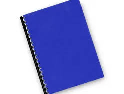 Plat couverture q-connect pvc 180 microns a4 relieurs spirales peignes anneaux coloris bleu boîte 100 unités