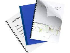 Plat couverture q-connect pvc 180 microns a4 relieurs spirales peignes anneaux coloris bleu boîte 100 unités