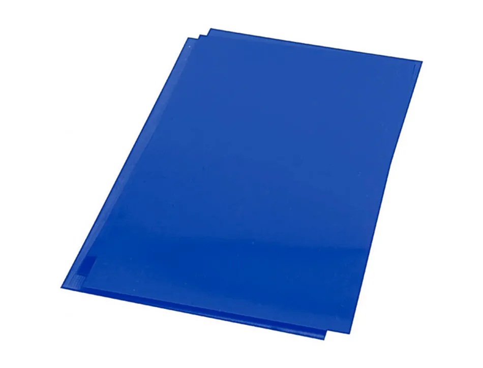 Plat couverture q-connect pvc 180 microns a4 relieurs spirales peignes anneaux coloris bleu boîte 100 unités