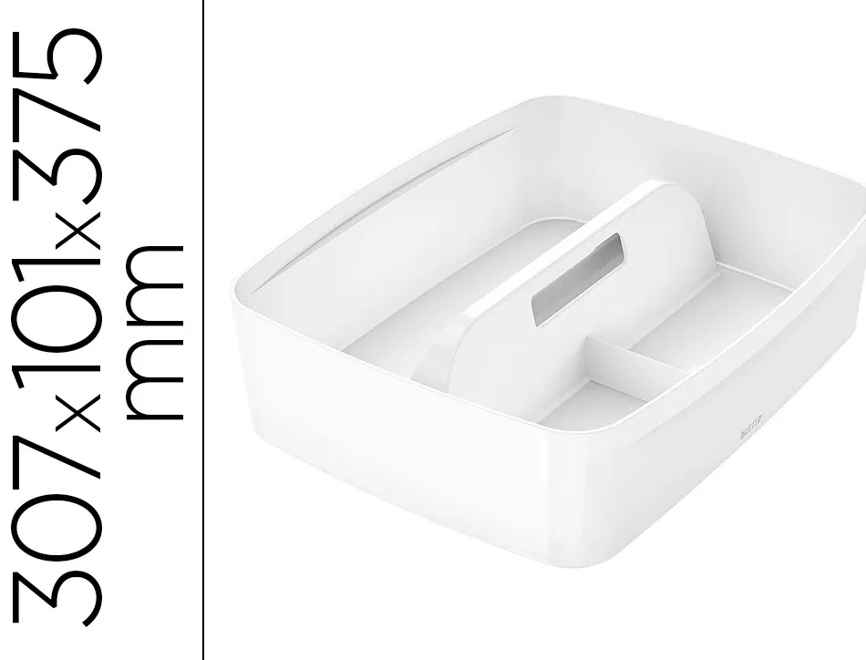Plateau rangement leitz mybox poignee de transport 307x101x375mm blanc