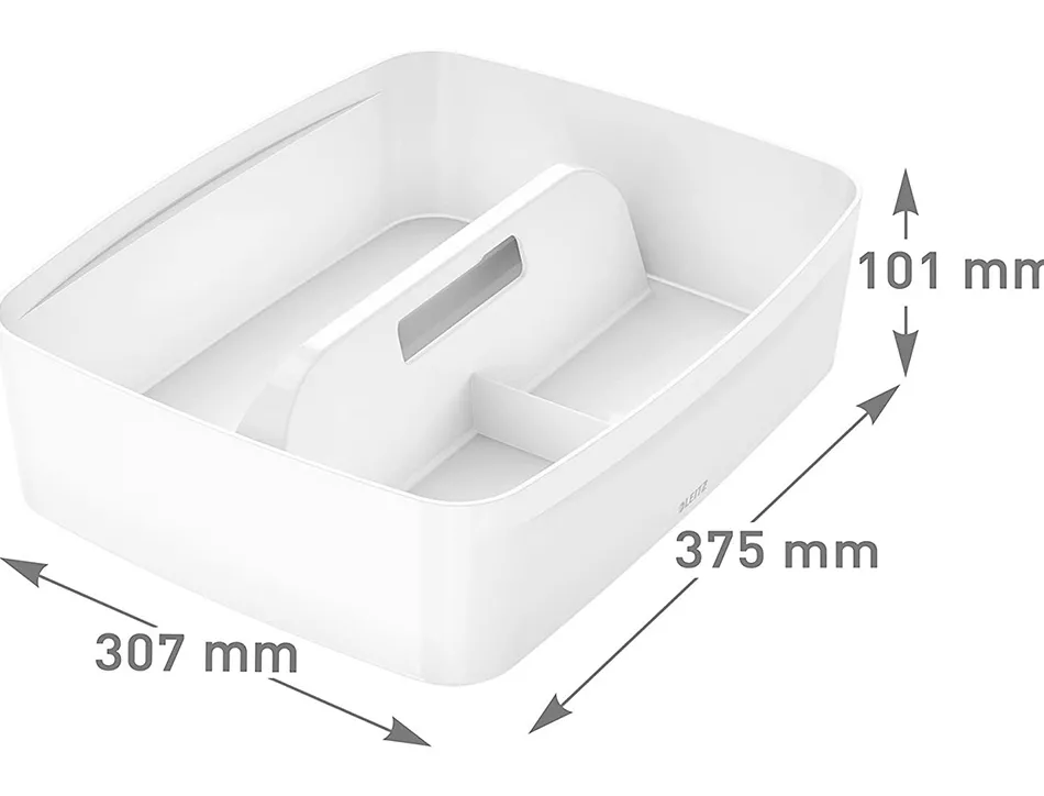 Plateau rangement leitz mybox poignee de transport 307x101x375mm blanc