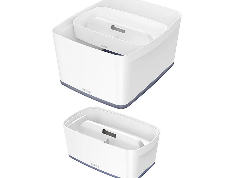 Plateau rangement leitz mybox poignee de transport 307x101x375mm blanc