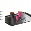 Plateau rectangulaire cep polycarbonate 53.2x37.2x2cm grande dimension design sobre résistant empilable coloris noir