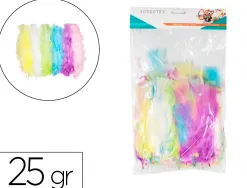 Plumes de dinde sodertex multicouleurs theme pastel 25g 12 a 18cm 6 coloris assortis