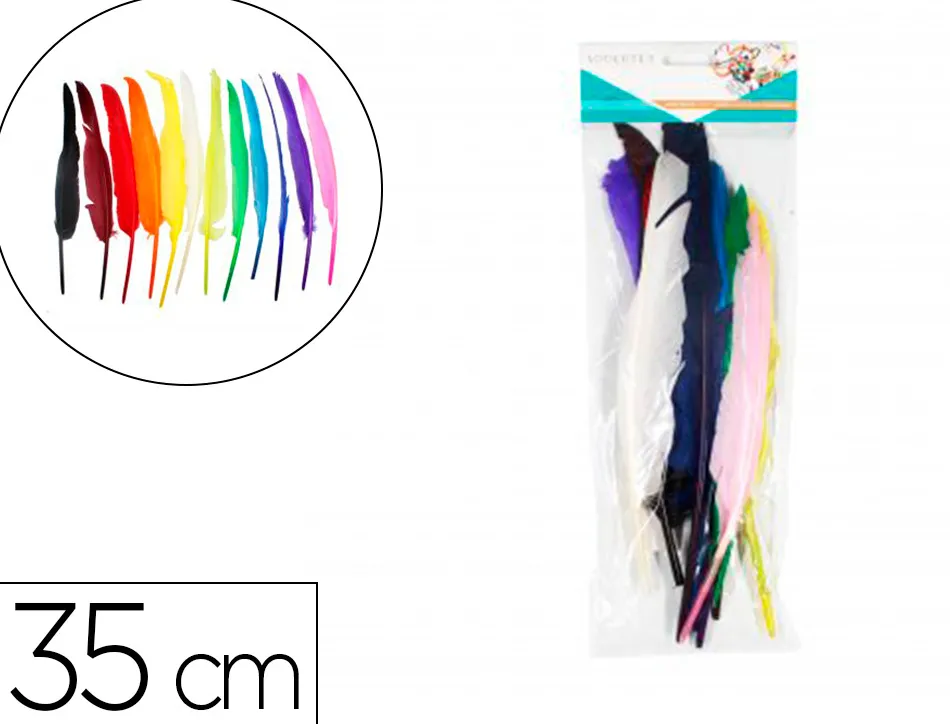 Plumes d'indiens sodertex 35 cm 12 coloris assortis