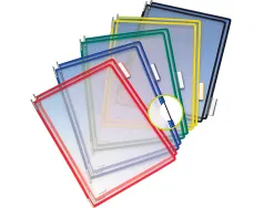 Poche à pivots tarifold pvc format a4 bords couleur avec 5 onglets indexation coloris assortis 10 unités insertion par l