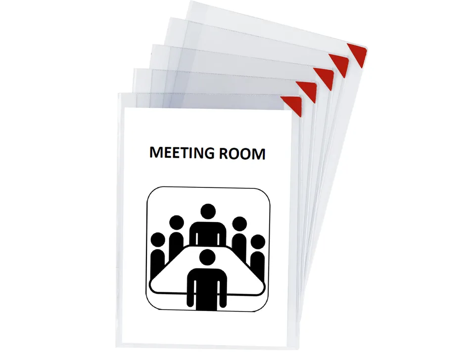 Poche tarifold kang à fermeture aimantée pvc transparent antireflets 20/100e a4 mural dos repositionnable sachet 5u