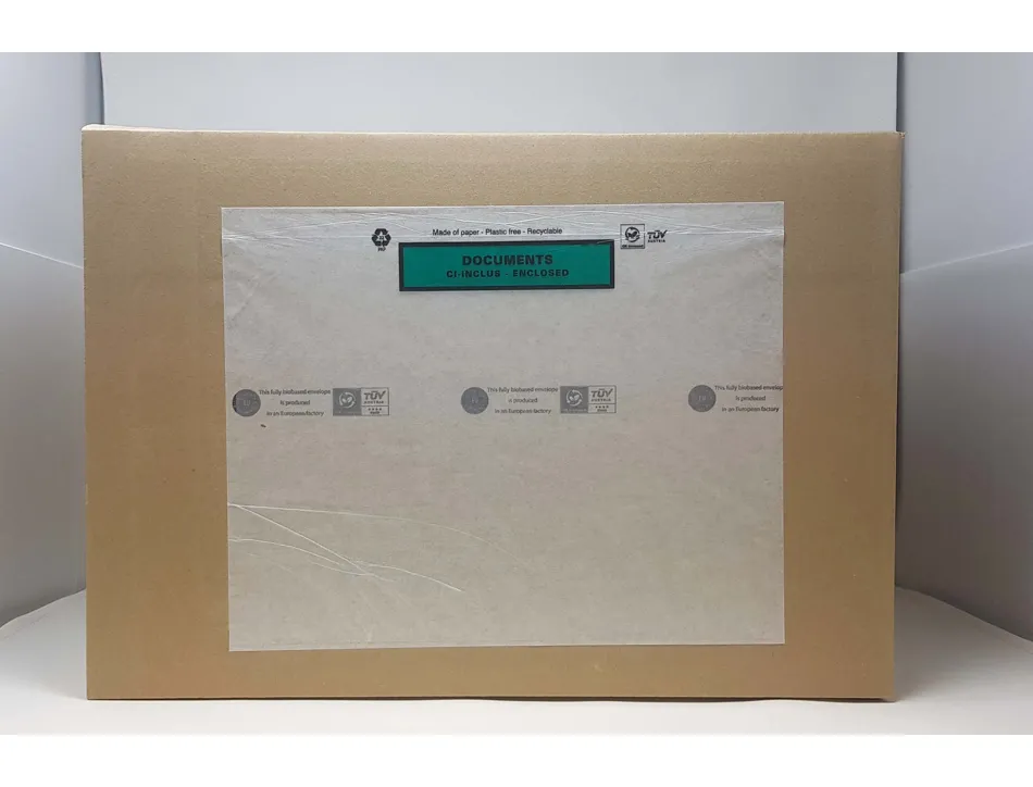 Pochette adhesive paper list porte-documents cristal c4 30x250mm boite 1000 unités