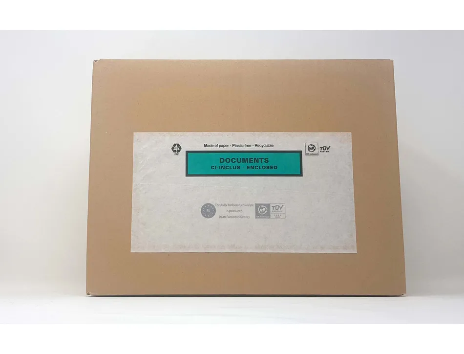Pochette adhesive paper list porte-documents cristal dl 228x120mm boite 1000 unites