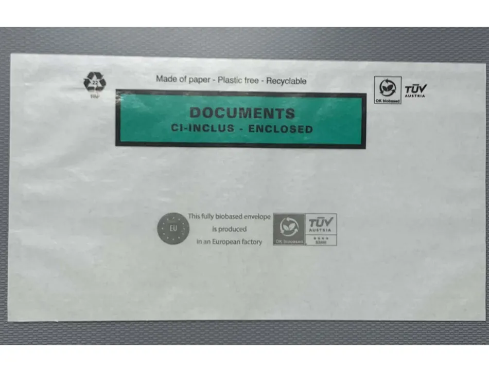 Pochette adhesive paper list porte-documents cristal dl 228x120mm boite 1000 unites