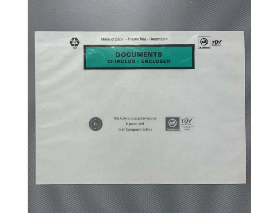 Pochette adhesive paper list porte-documents cristal c5 228x165mm boite 1000 unites