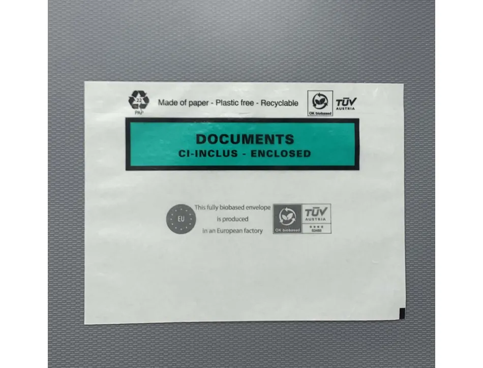 Pochette adhesive paper list porte-documents cristal c6 162x120mm boite 1000 unites
