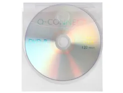 Pochette adhésive q-connect cd-rom polypropylène 127x127mm rabat fermeture adhésif repositionnable sachet 10 unités
