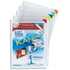 Pochette affichage tarifold pvc a4 repositionnable fermeture aimant 2 bandes adhésives dos lot 5 unités assorties