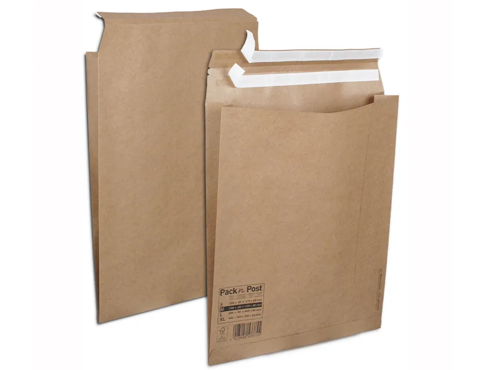 Pochette aller retour taille m auto-adh sive 340x420x80 mm boite de 250 unites