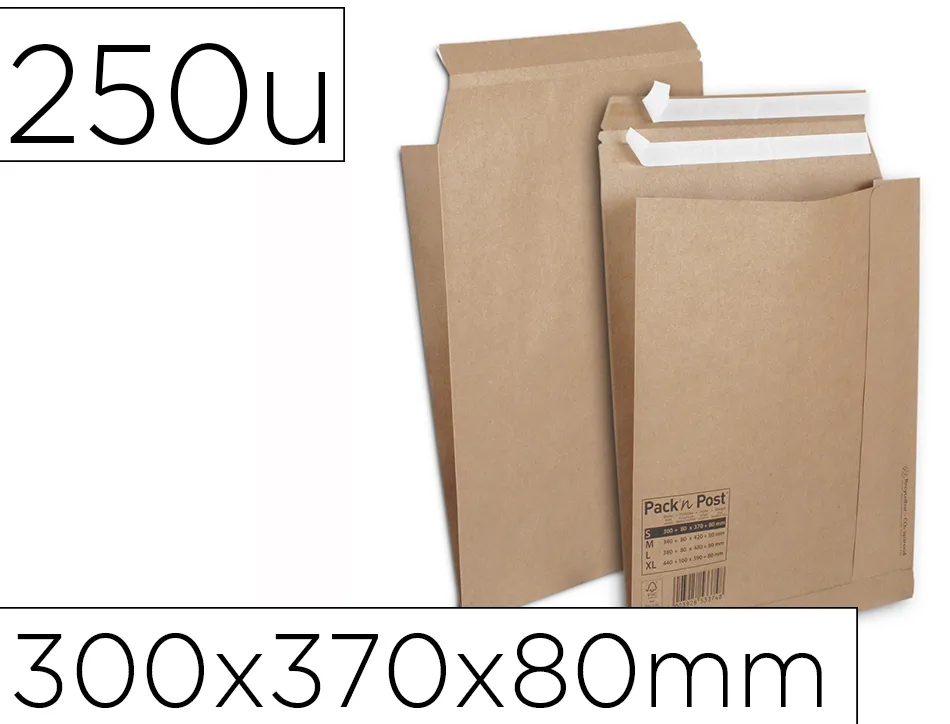 Pochette aller retour taille s auto-adh sive 300x370x80 mm boite de 250 unites