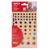 Pochette apli 6 feuilles de gommettes etoile couleur metallisees assorties