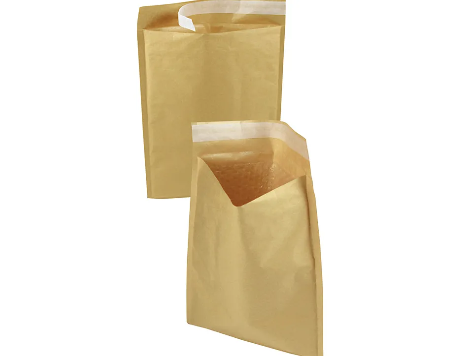 Pochette bulles d'air q-connect 220x260mm 82g kraft matelasse rabat droit auto-adhesive sans fenetre