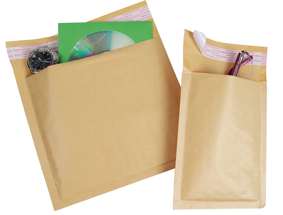 Pochette bulles d'air q-connect 220x330mm 82g kraft matelasse rabat droit auto-adhesive sans fenetre