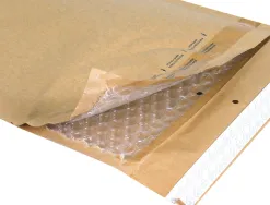 Pochette bulles d'air q-connect 350x470mm 82g kraft matelasse rabat droit auto-adhesive sans fenetre