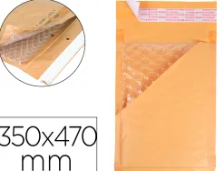 Pochette bulles d'air q-connect 350x470mm 82g kraft matelasse rabat droit auto-adhesive sans fenetre