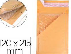 Pochette bulles d'air q-connect 120x215mm 82g kraft matelasse rabat droit auto-adhesive sans fenetre lot 100 unites