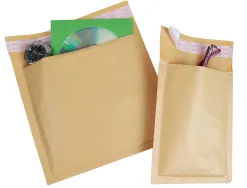Pochette bulles d'air q-connect 180x260mm 82g kraft matelasse rabat droit auto-adhesive sans fenetre