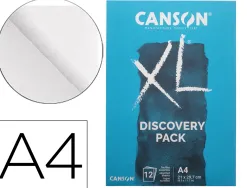 Pochette canson decouverte xl a4 papiers assortis technique humide 12 feuilles
