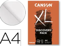 Pochette canson decouverte xl a4 papiers assortis technique seche 12 feuilles
