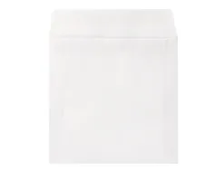 Pochette cd/dvd q-connect papier fenêtre rabat auto-adhésif coloris blanc paquet 50 unités