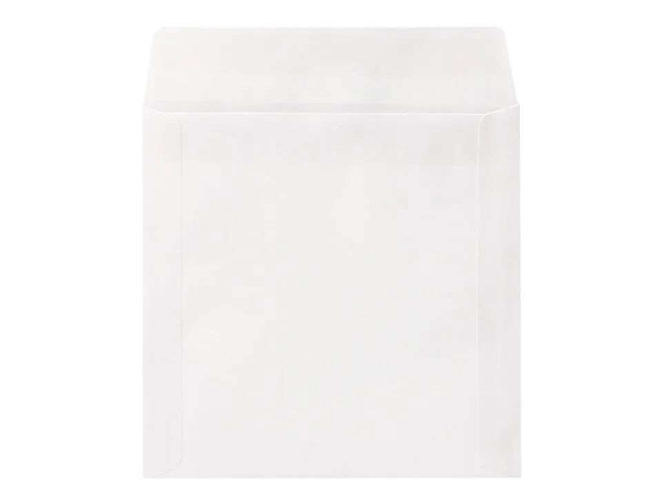 Pochette cd/dvd q-connect papier fenêtre rabat auto-adhésif coloris blanc paquet 50 unités