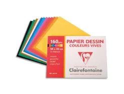 Pochette clairefontaine etival color 24x32 12f 160g ass vif