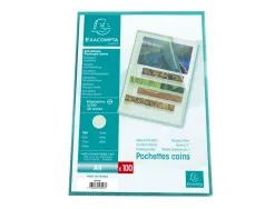Pochette coin exacompta a4 pp graine 12/100eme 120 microns coloris vert paquet 100 unites