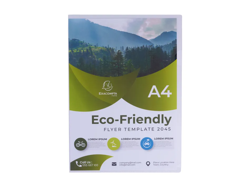 Pochette coin exacompta a4 pp recycle graine 12/100eme paquet 100 unites