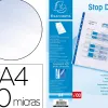Pochette coin exacompta stop doc perforée polypropylène lisse 6/100e a4 cristal incolore étui carton 100 unités