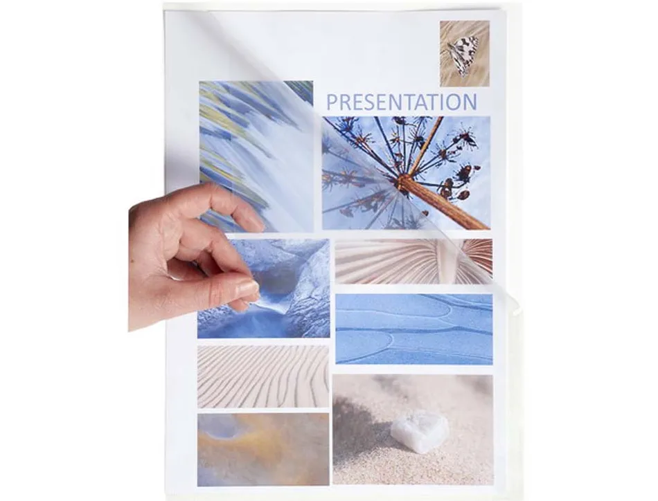Pochette coin exacompta stop doc polypropylène lisse 11/100e a4 cristal incolore étui carton 100 unités