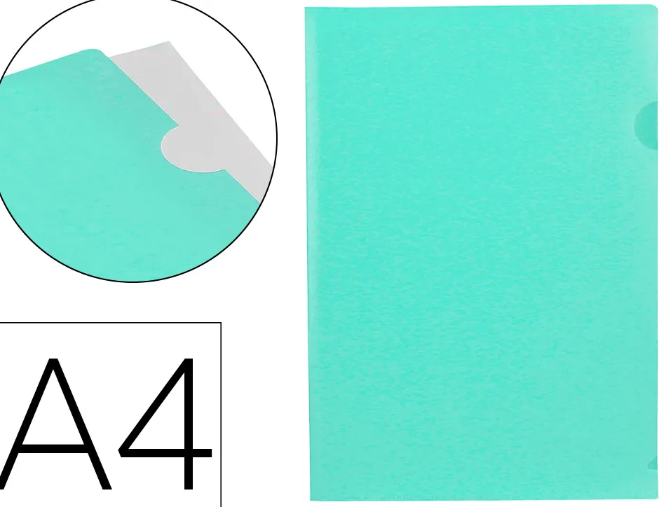 Pochette coin liderpapel polypropylene 180 microns a4 210x297mm capacite 20f coloris vert pomme opaque