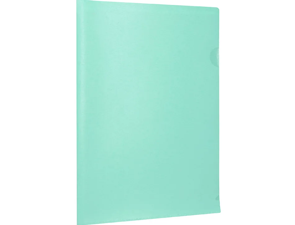 Pochette coin liderpapel polypropylene 180 microns a4 210x297mm capacite 20f coloris vert pomme opaque