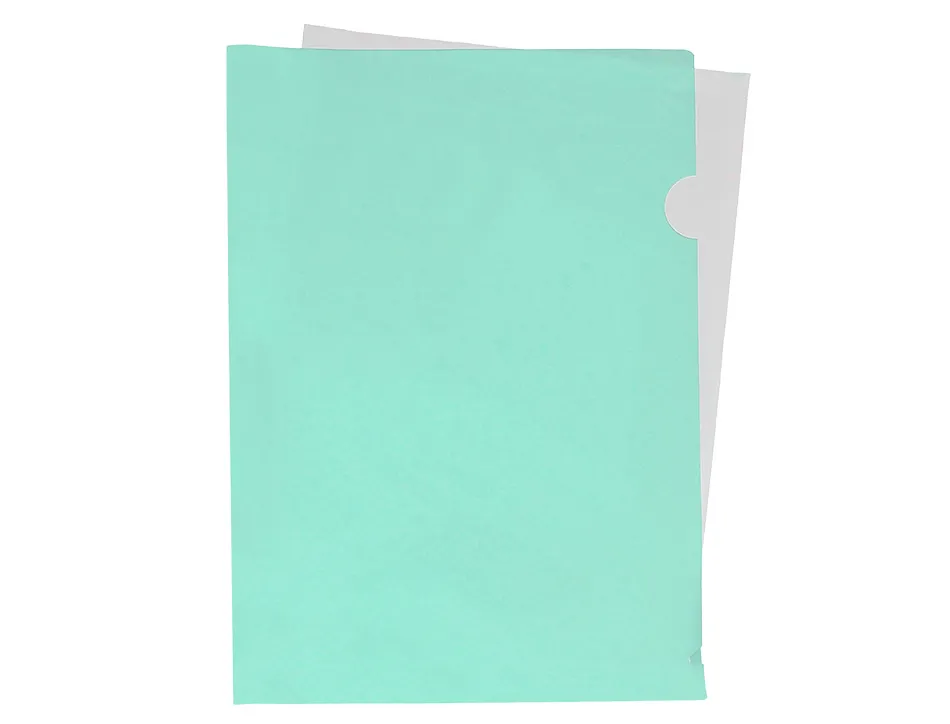 Pochette coin liderpapel polypropylene 180 microns a4 210x297mm capacite 20f coloris vert pomme opaque