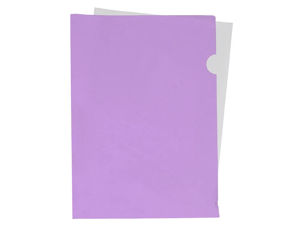 Pochette coin liderpapel polypropylene 180 microns a4 210x297mm capacite 20f coloris lavande opaque