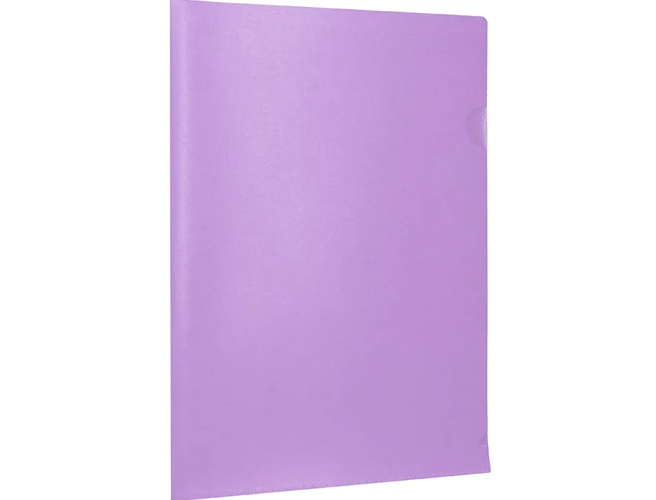 Pochette coin liderpapel polypropylene 180 microns a4 210x297mm capacite 20f coloris lavande opaque