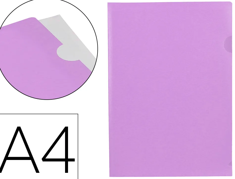 Pochette coin liderpapel polypropylene 180 microns a4 210x297mm capacite 20f coloris lavande opaque