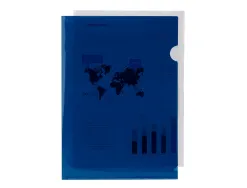 Pochette coin liderpapel polypropylène 180 microns a4 210x297mm capacité 20f coloris bleu transparent