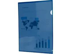Pochette coin liderpapel polypropylène 180 microns a4 210x297mm capacité 20f coloris bleu transparent