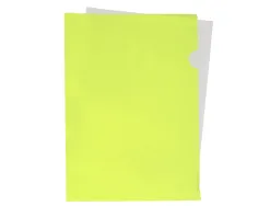 Pochette coin liderpapel polypropylene 180 microns a4 210x297mm capacite 20f coloris jaune fluo